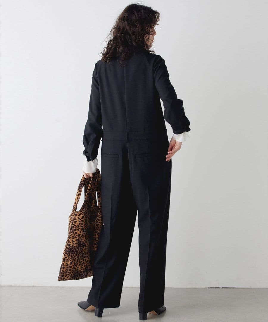 美品 THE PAUSE テーラーカラージャンプスーツ 黒