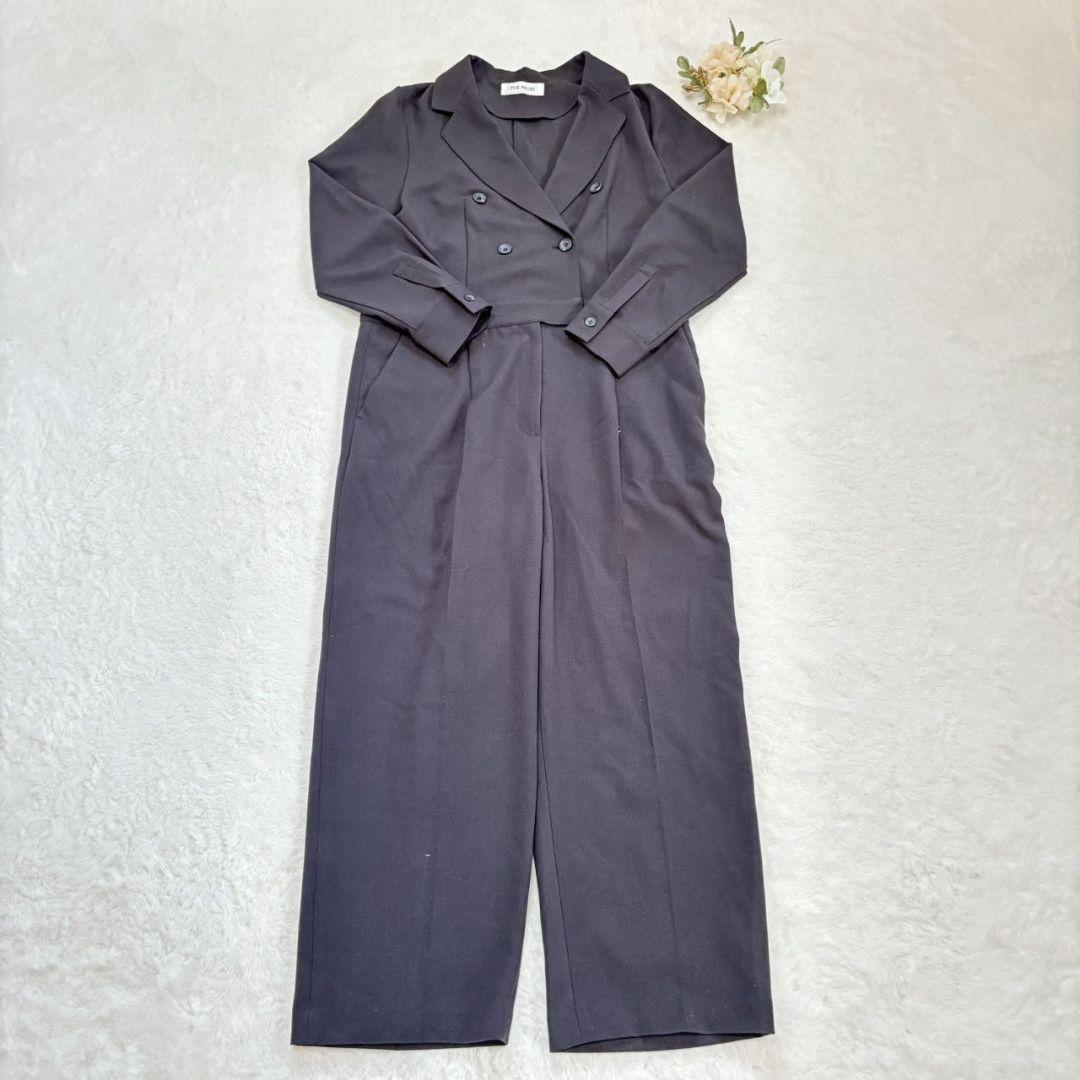 美品 THE PAUSE テーラーカラージャンプスーツ 黒