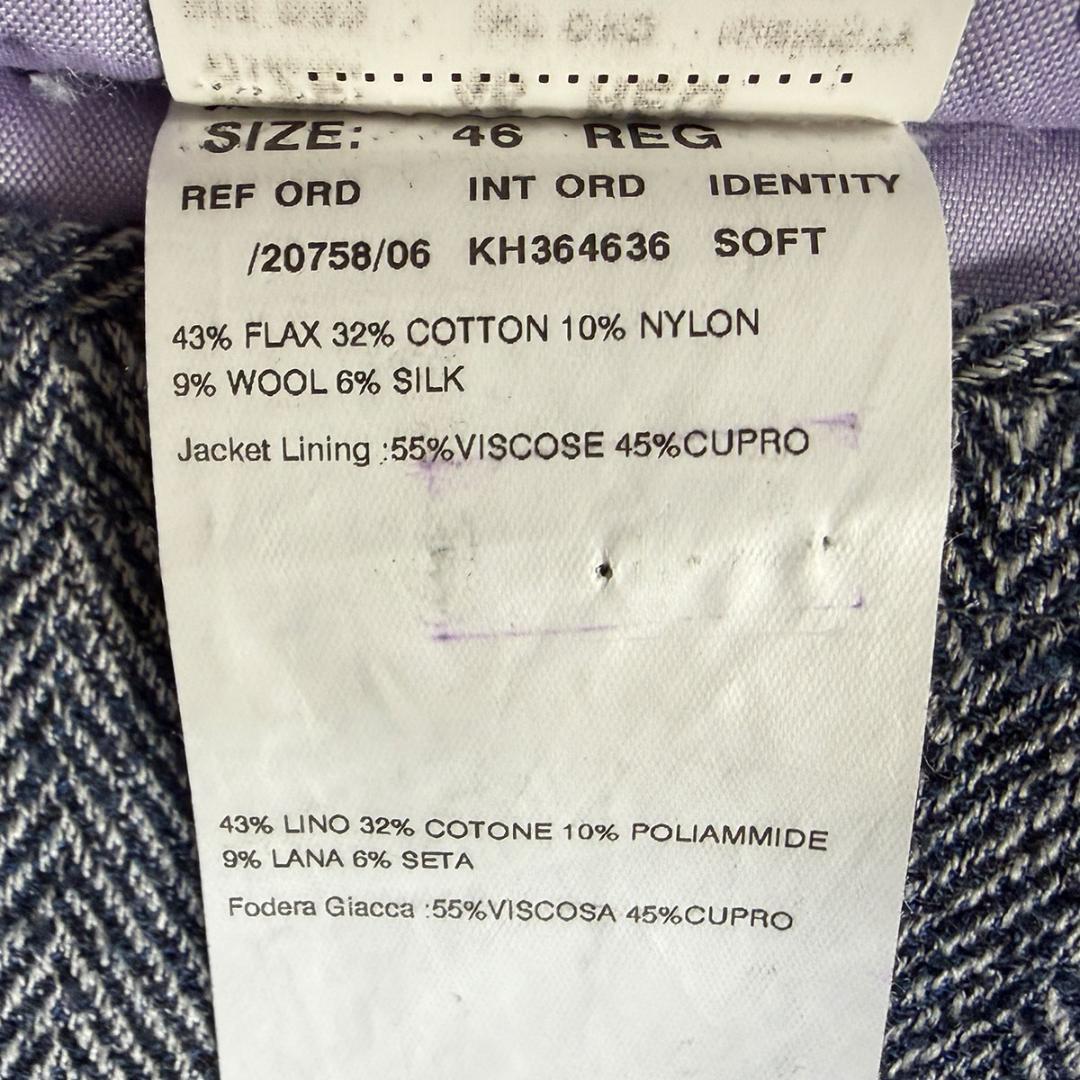 J3524 美品 ラルディーニ リネンシルクヘリンボーンツイードジャケット 46