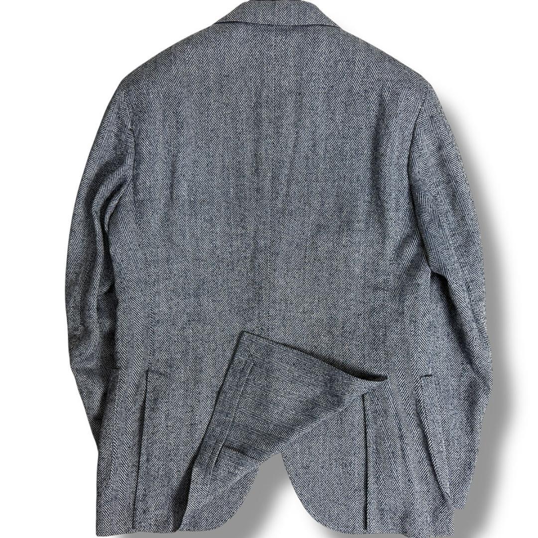 J3524 美品 ラルディーニ リネンシルクヘリンボーンツイードジャケット 46