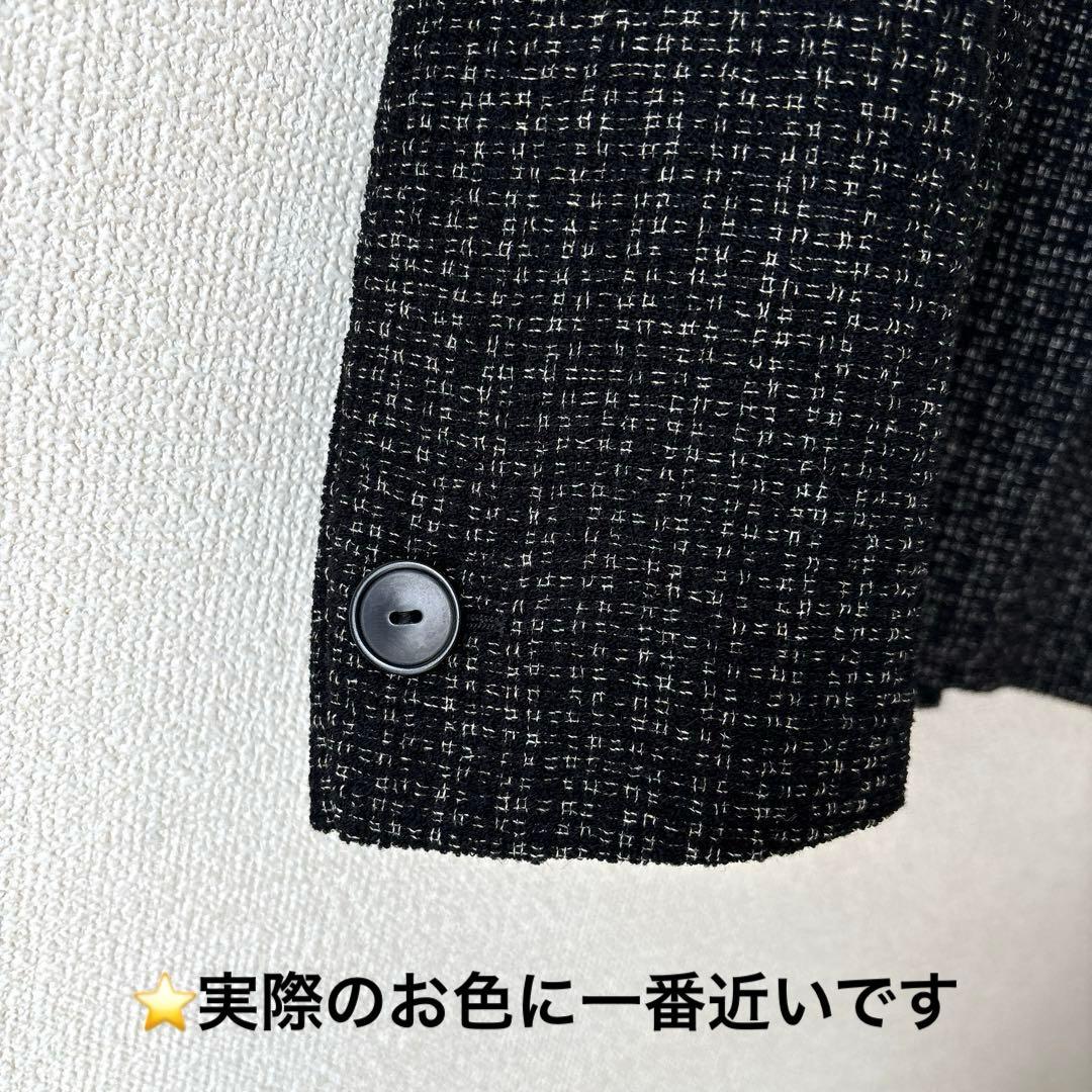 美品✨マックスマーラ テーラード ウール ツイード ジャケット 黒 白 40 L