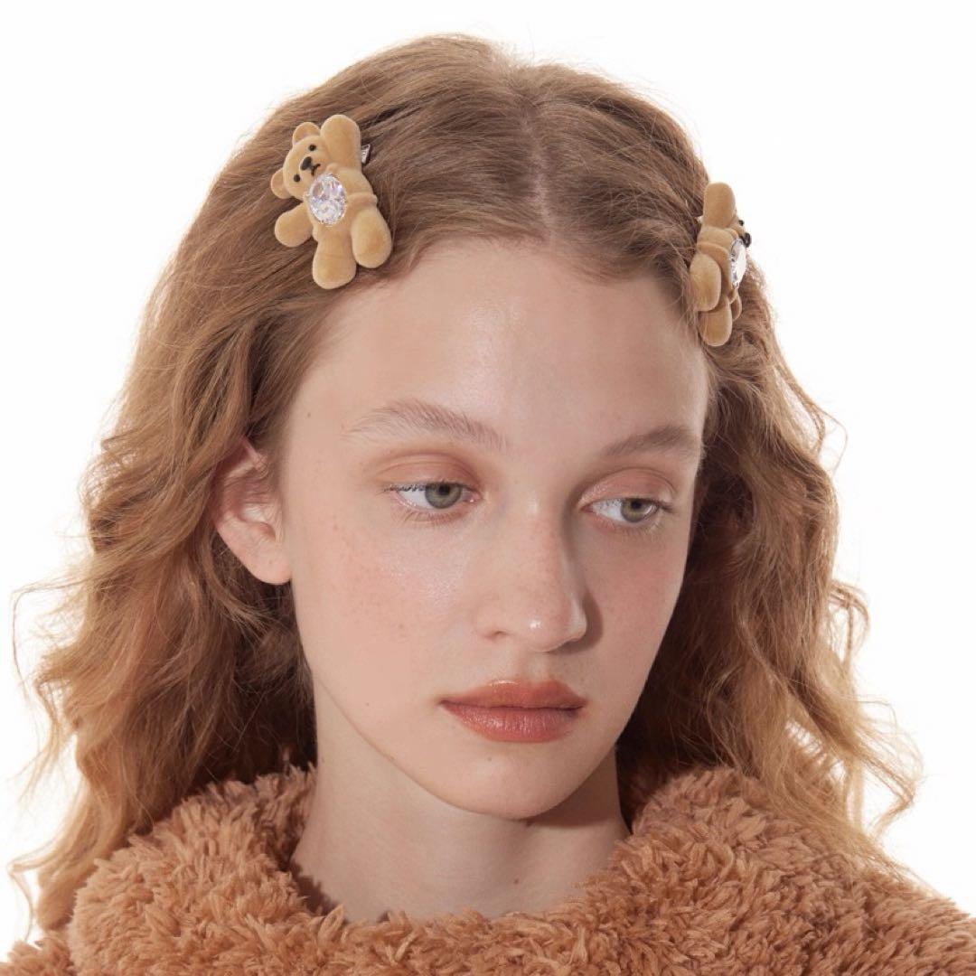 chloe❤️ yvmin クマ ヘアピン ヘアクリップ セット ペア