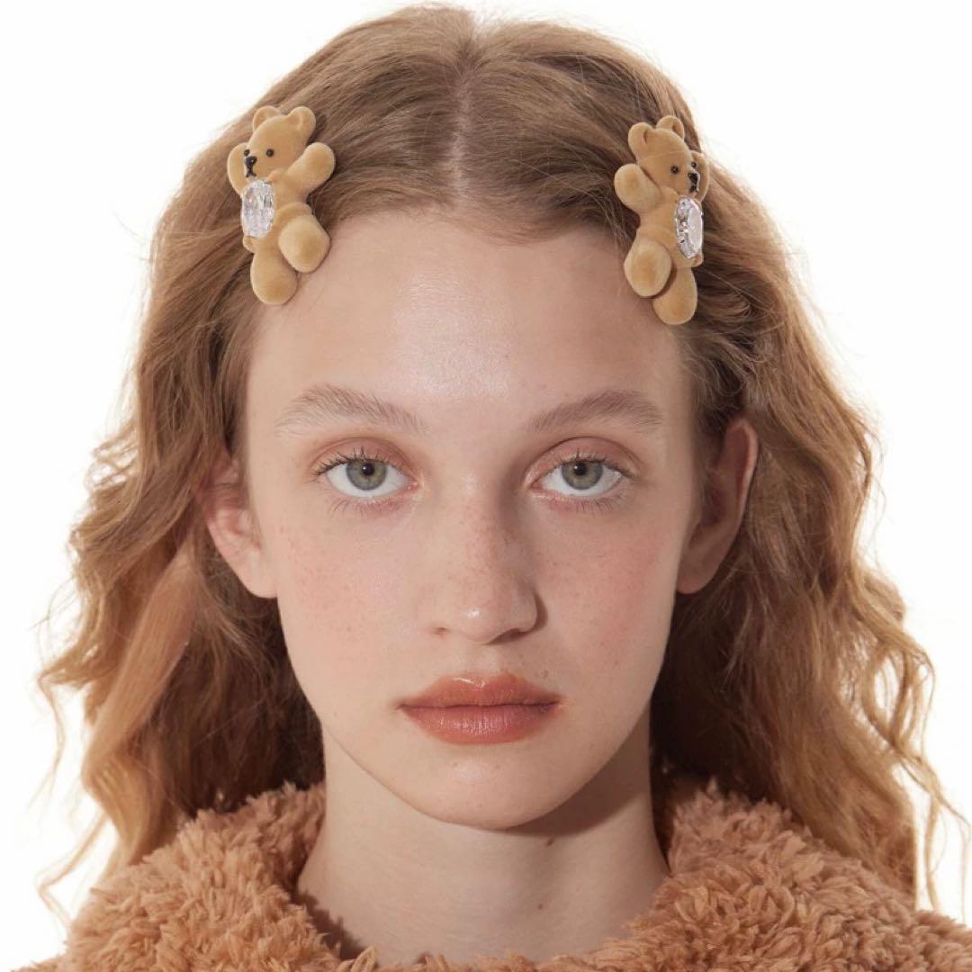 chloe❤️ yvmin クマ ヘアピン ヘアクリップ セット ペア