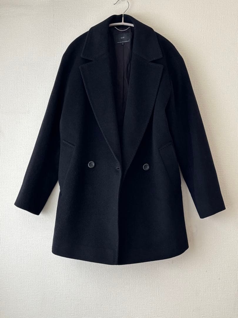 【23区】ウールアンゴラビーバーショートコート チェスターコート　38 黒