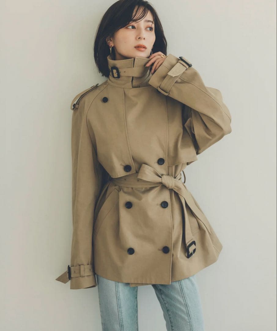 anuans ハーフオーバートレンチコート Ｍ