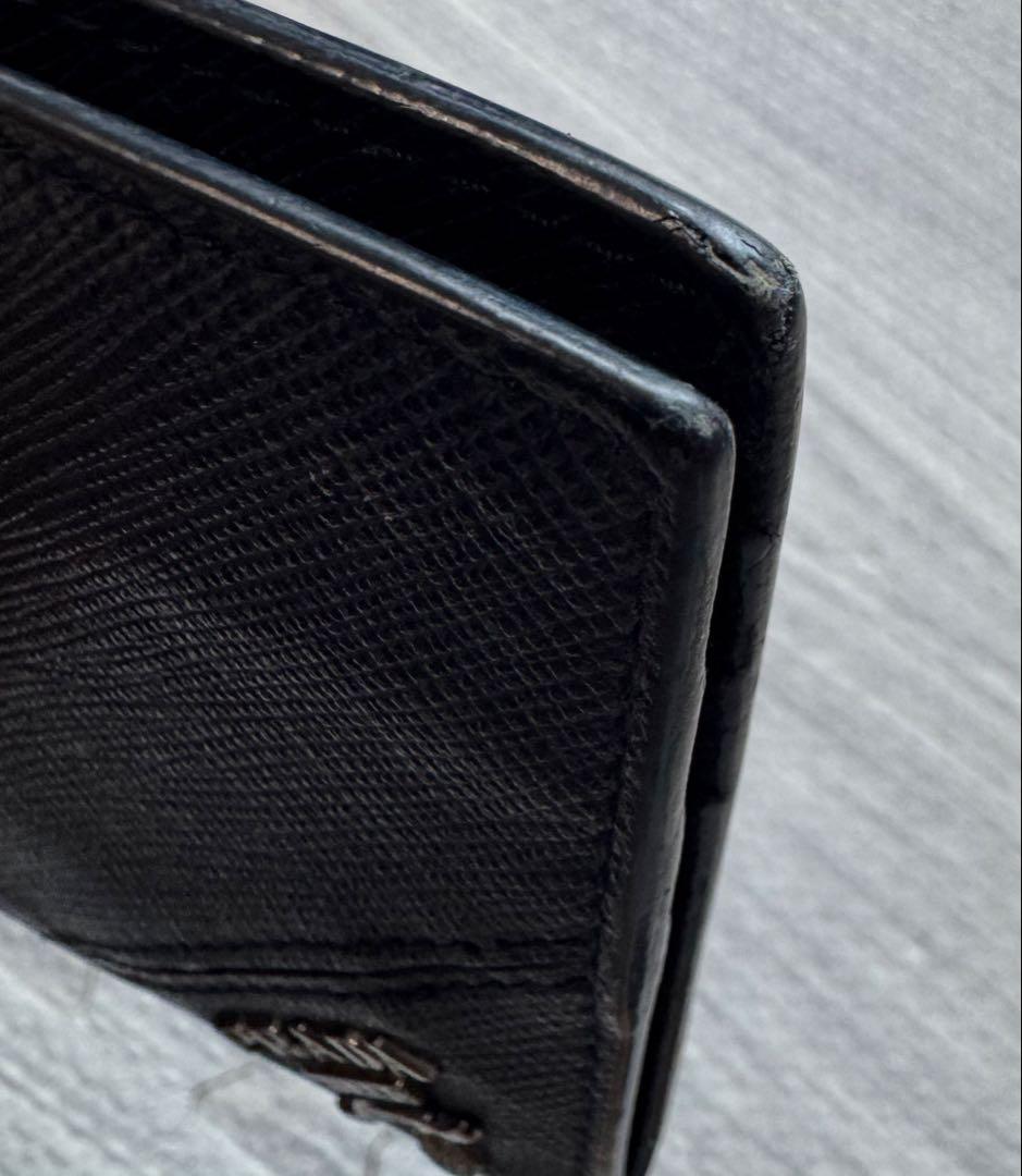 PRADA プラダ サフィアーノ メタル マネークリップ カードケース 二つ折り