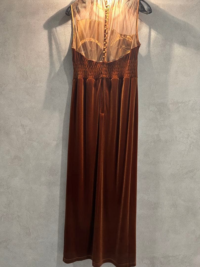 ワンピース Ameri VINTAGE 2WAY CURVE VELOURS DRESS