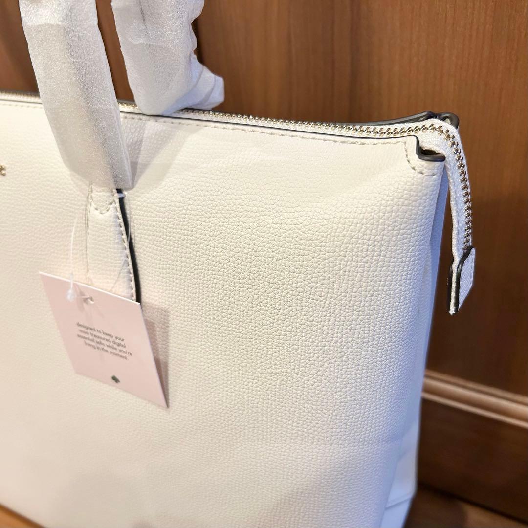 【美品】【未使用】kate spade ホワイト ビジネスバッグ