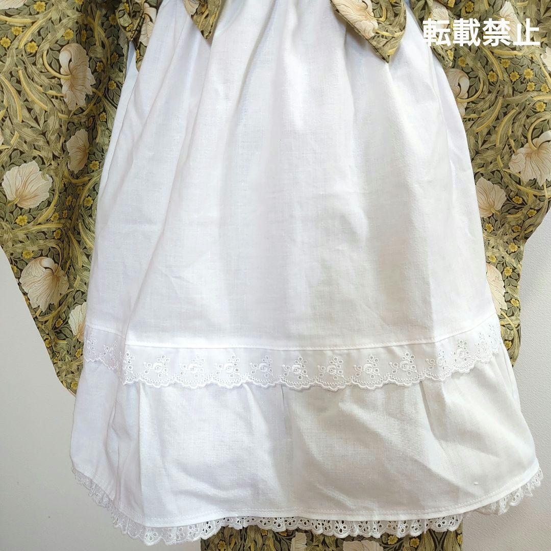 【お値下げ】V＆Aピンパネル使用着物と被布エプロンセット　ヘッドドレス付　３歳