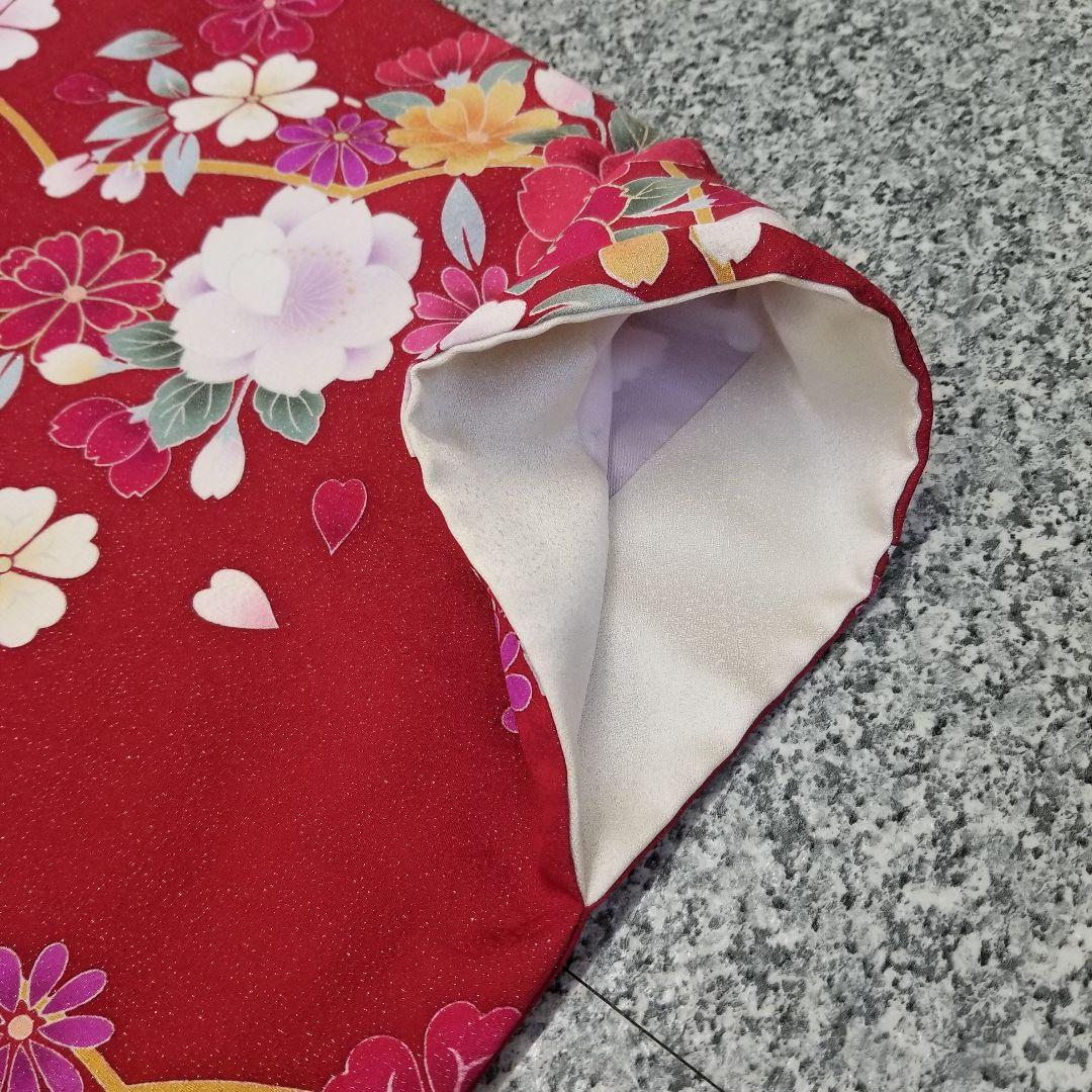 正絹振袖セット外単品 赤地ラメ入花柄 成人式 卒業式に最適