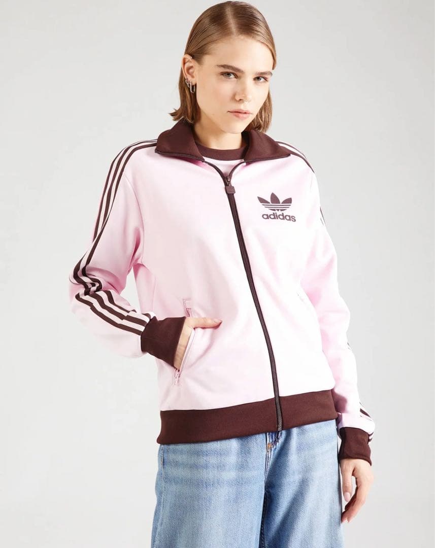 【美品】adidas トラックジャケット ピンク/ブラウン　ベッケンバウアー