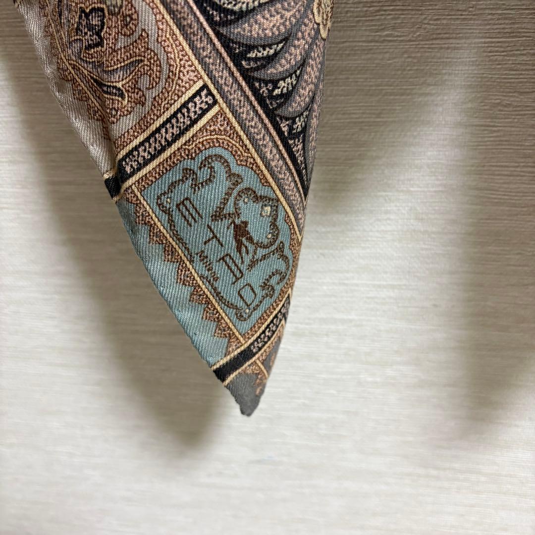 エトロ ETRO 大判 ストール 正方形 ペイズリー シルク ウール