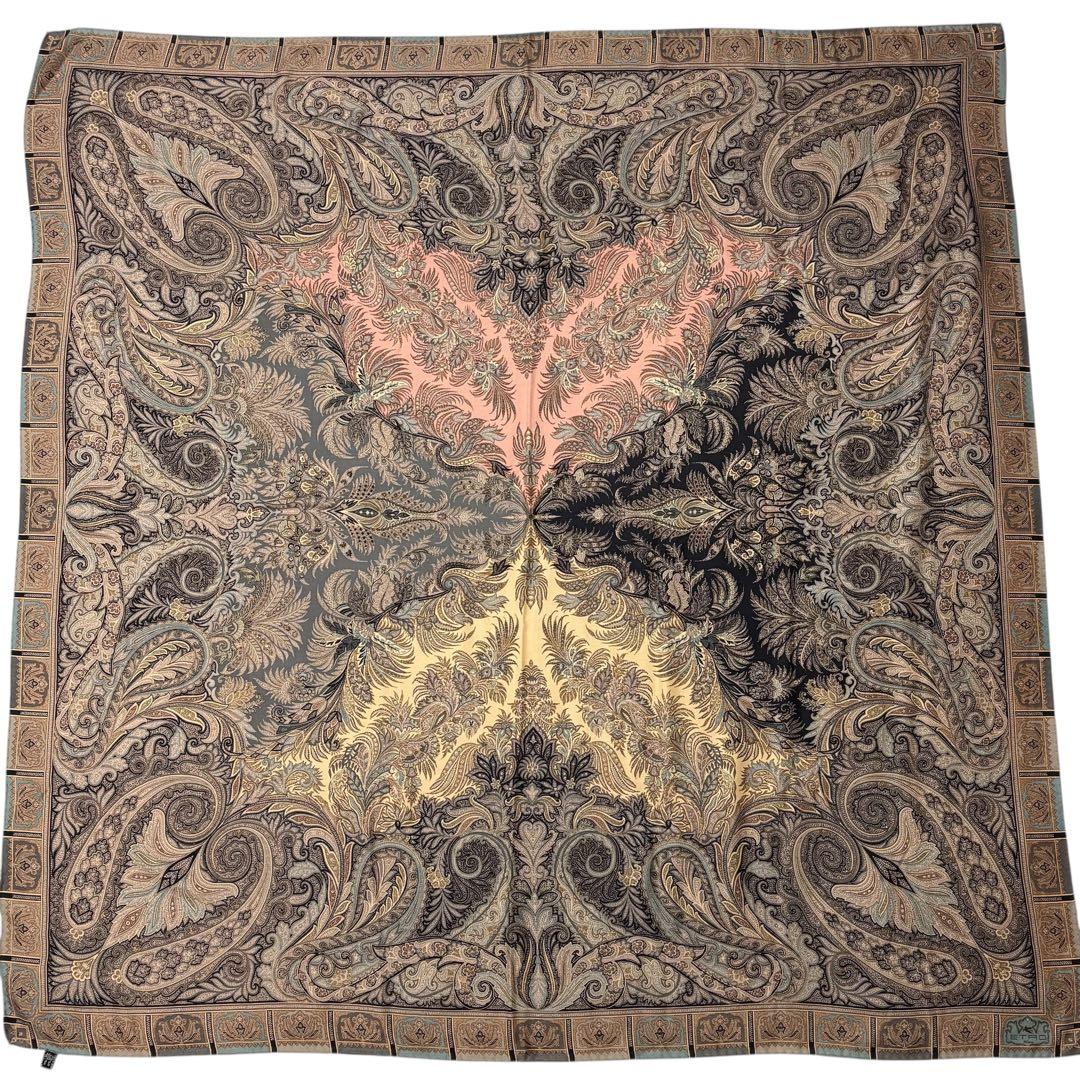 エトロ ETRO 大判 ストール 正方形 ペイズリー シルク ウール