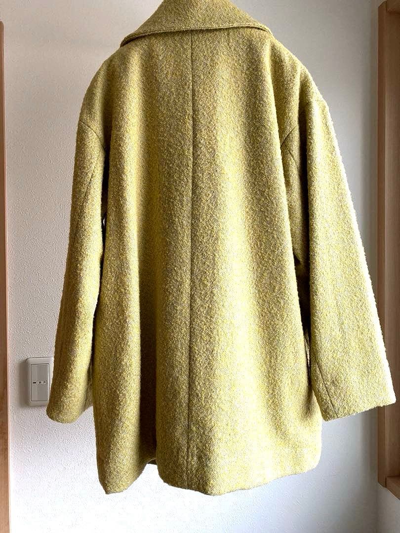 ダブルブレスト チェスターコート イエロー