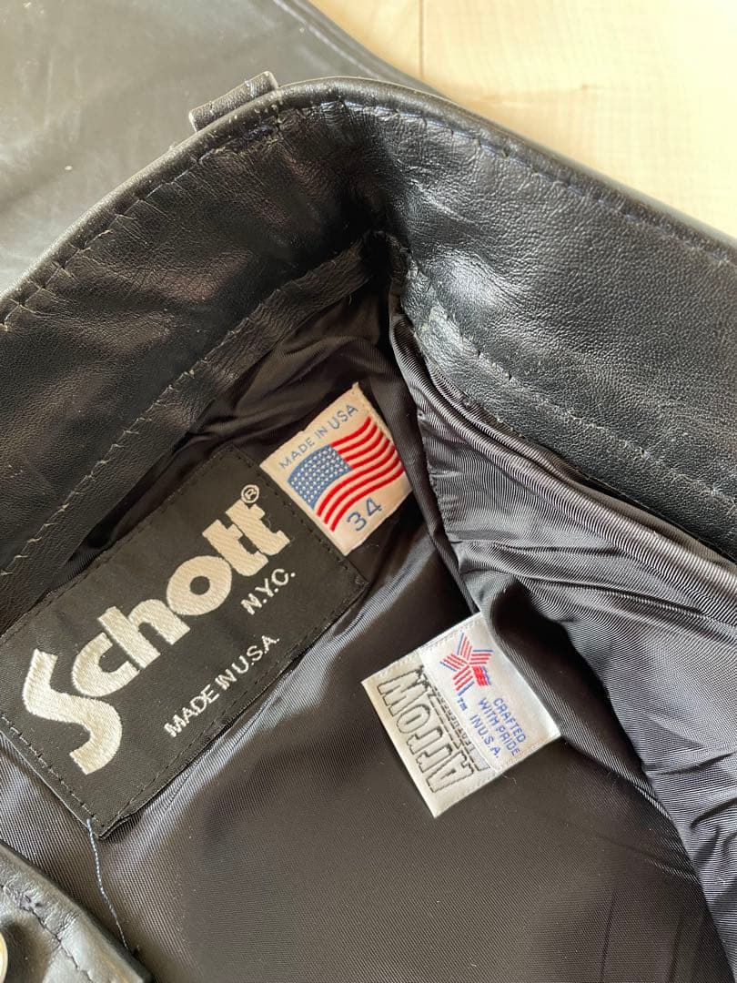 Schott レザー パンツ ブラック 34インチ