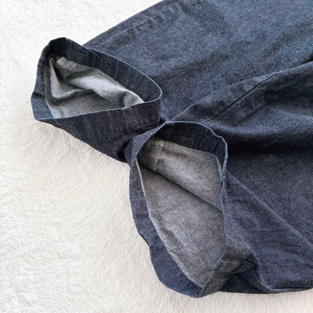 かぐれ インディゴ デニムサロペット オールインワン パンツ ワイド　綿