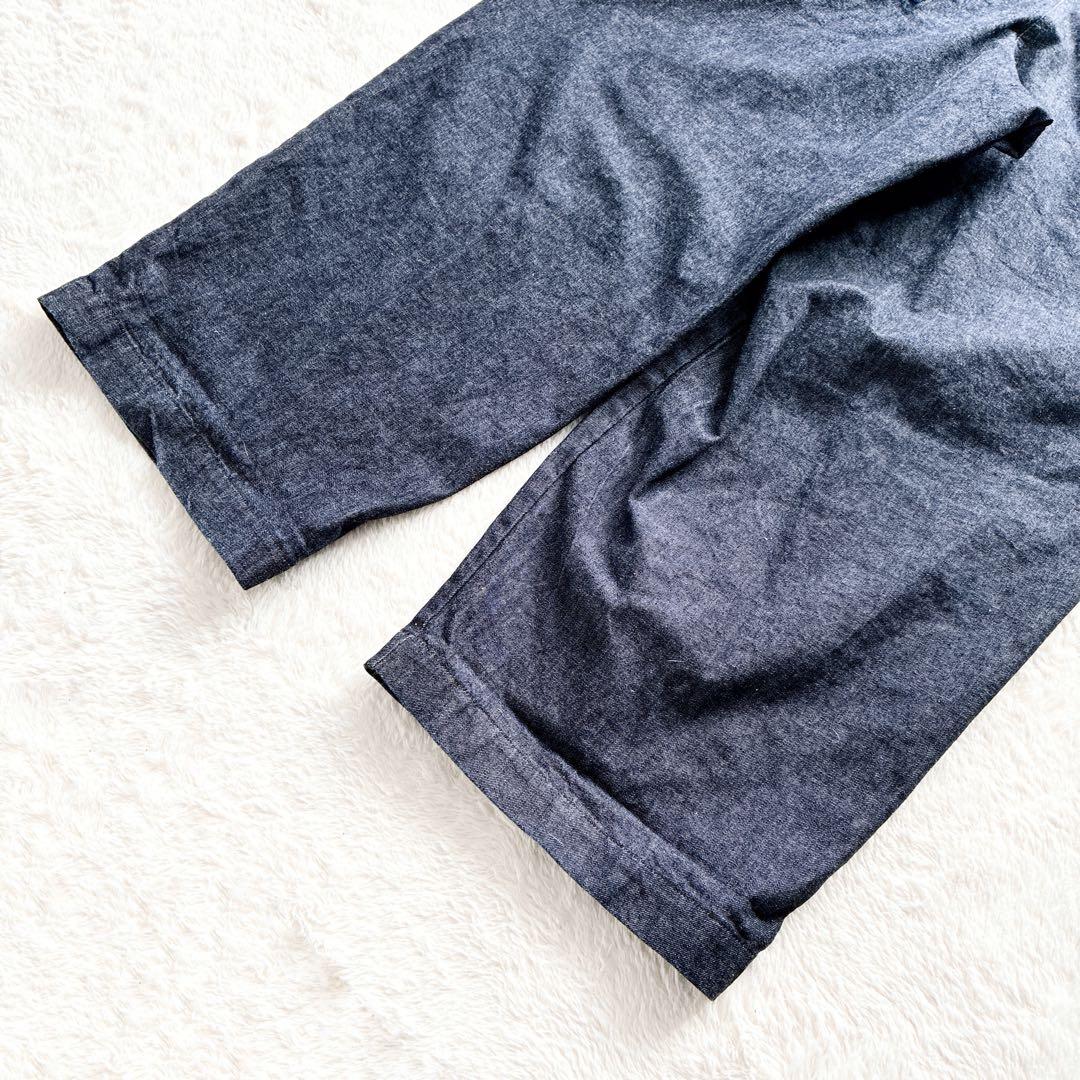 かぐれ インディゴ デニムサロペット オールインワン パンツ ワイド　綿