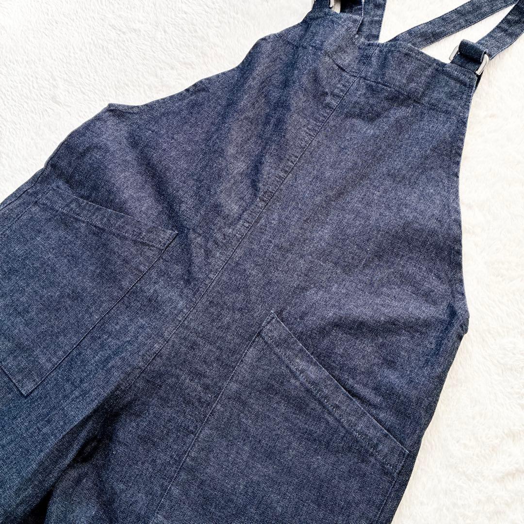 かぐれ インディゴ デニムサロペット オールインワン パンツ ワイド　綿