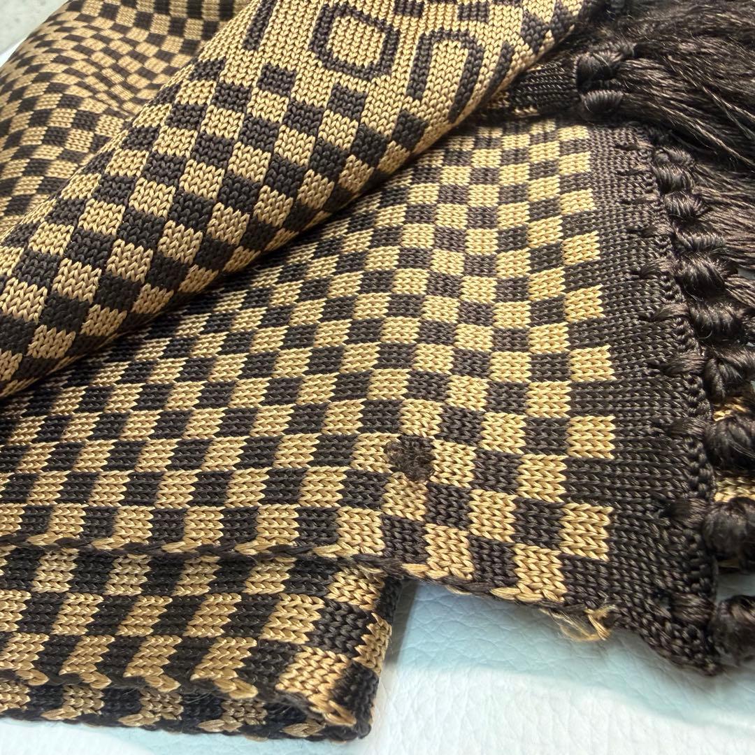 こ*ム様 LOUIS VUITTON シルク/BRW/ダミエ マフラー