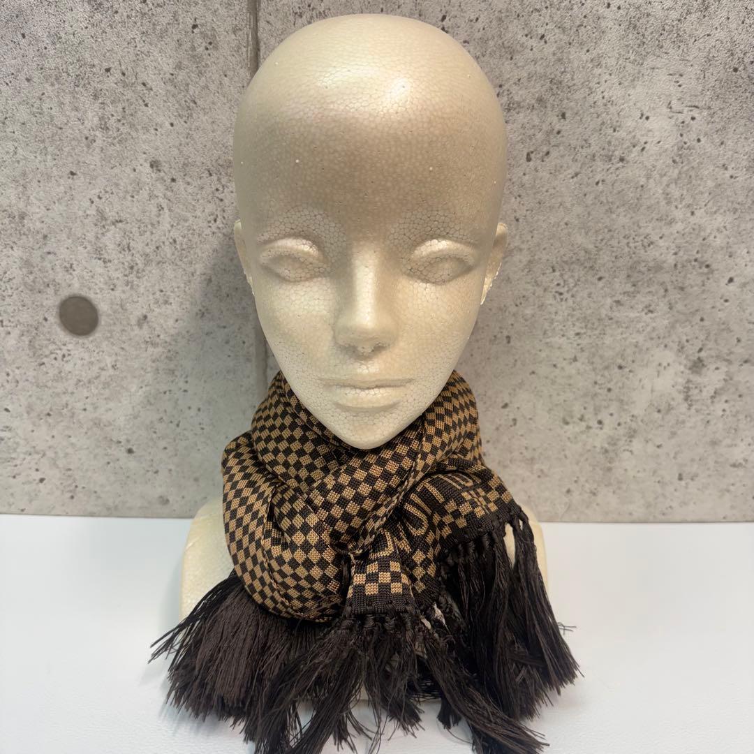 こ*ム様 LOUIS VUITTON シルク/BRW/ダミエ マフラー