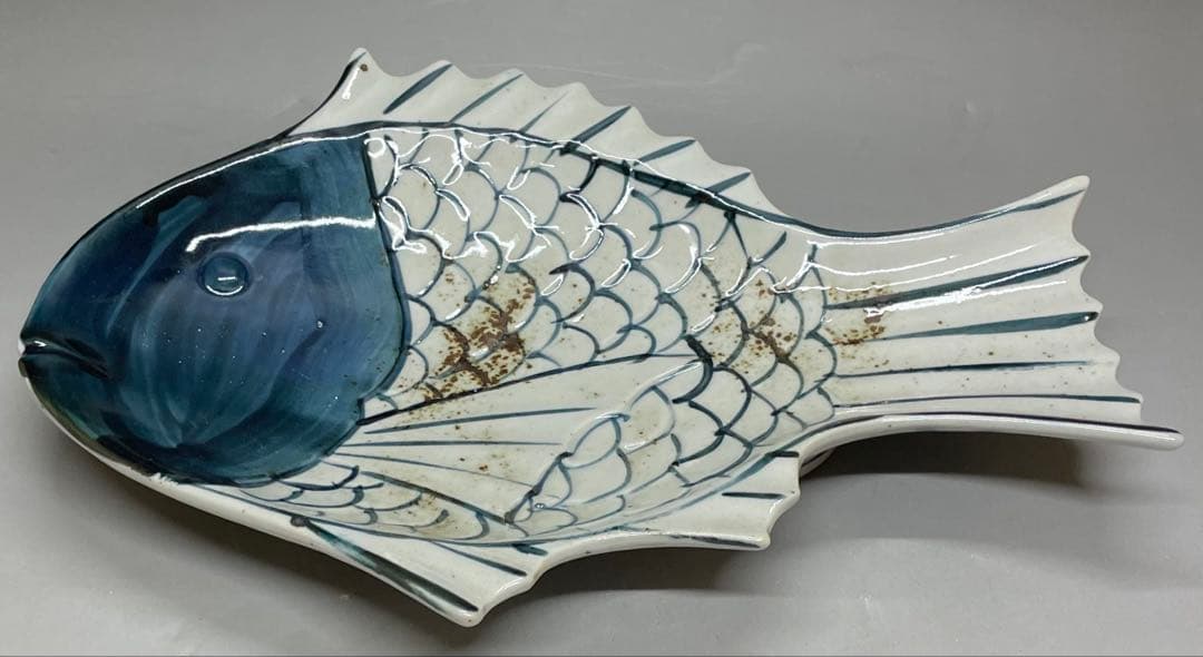 大明萬暦年製　明時代　景徳鎮　染付　魚皿　5客　Y3199