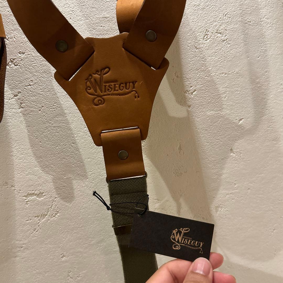 WISEGUY レザーサスペンダー ブラウン