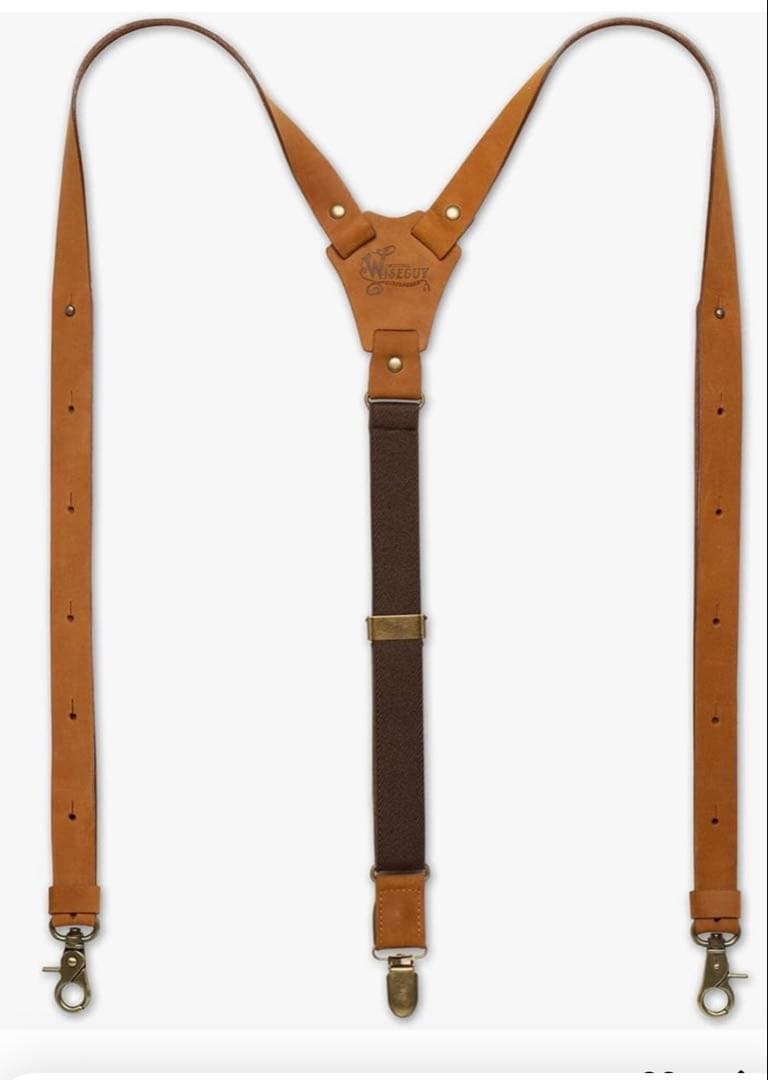 WISEGUY レザーサスペンダー ブラウン