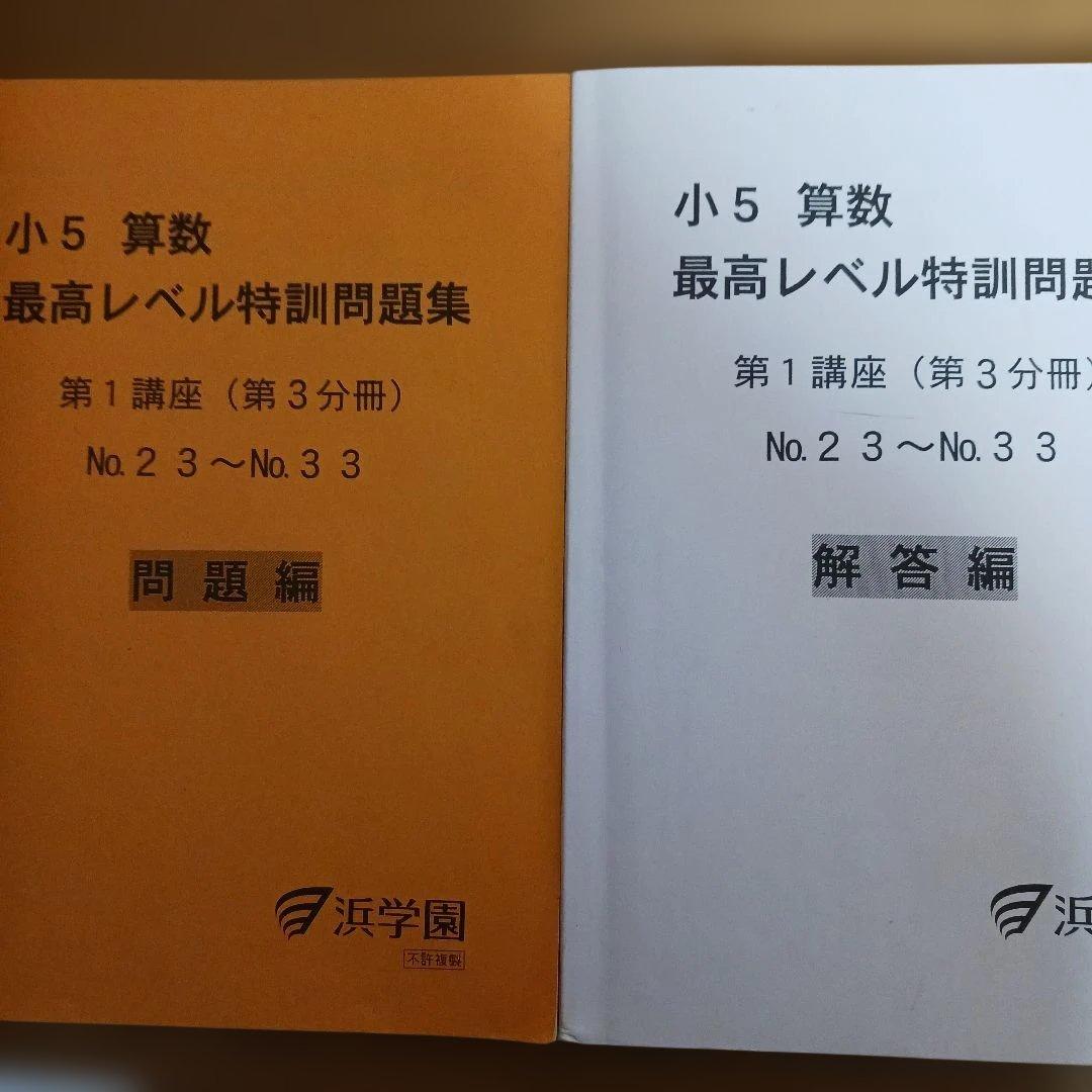 浜学園小5 算数 最高手レベル特訓問題集