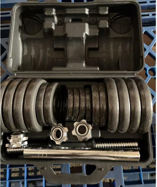 中古美品 ダンベル 可変式 可変式ダンベル15kg 2個セット 鉄アレイ