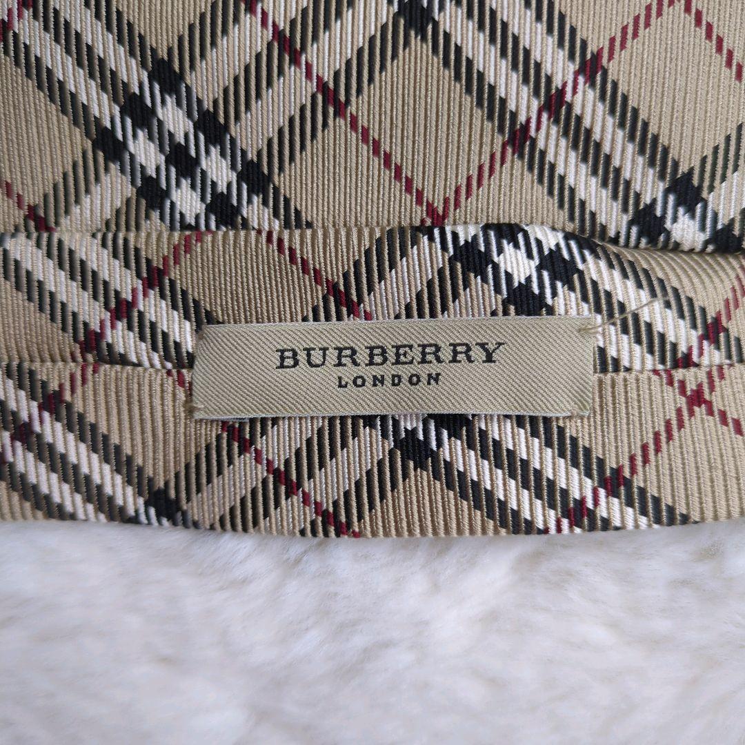 極美品 バーバリーロンドン ネクタイ ノバチェック シルク 絹 ベージュ