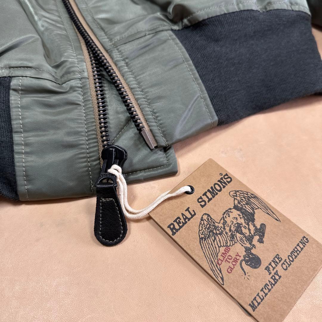 REAL SIMONS MA-1ジャケット オリーブグリーン Mサイズ