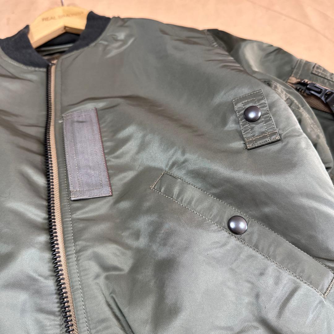 REAL SIMONS MA-1ジャケット オリーブグリーン Mサイズ