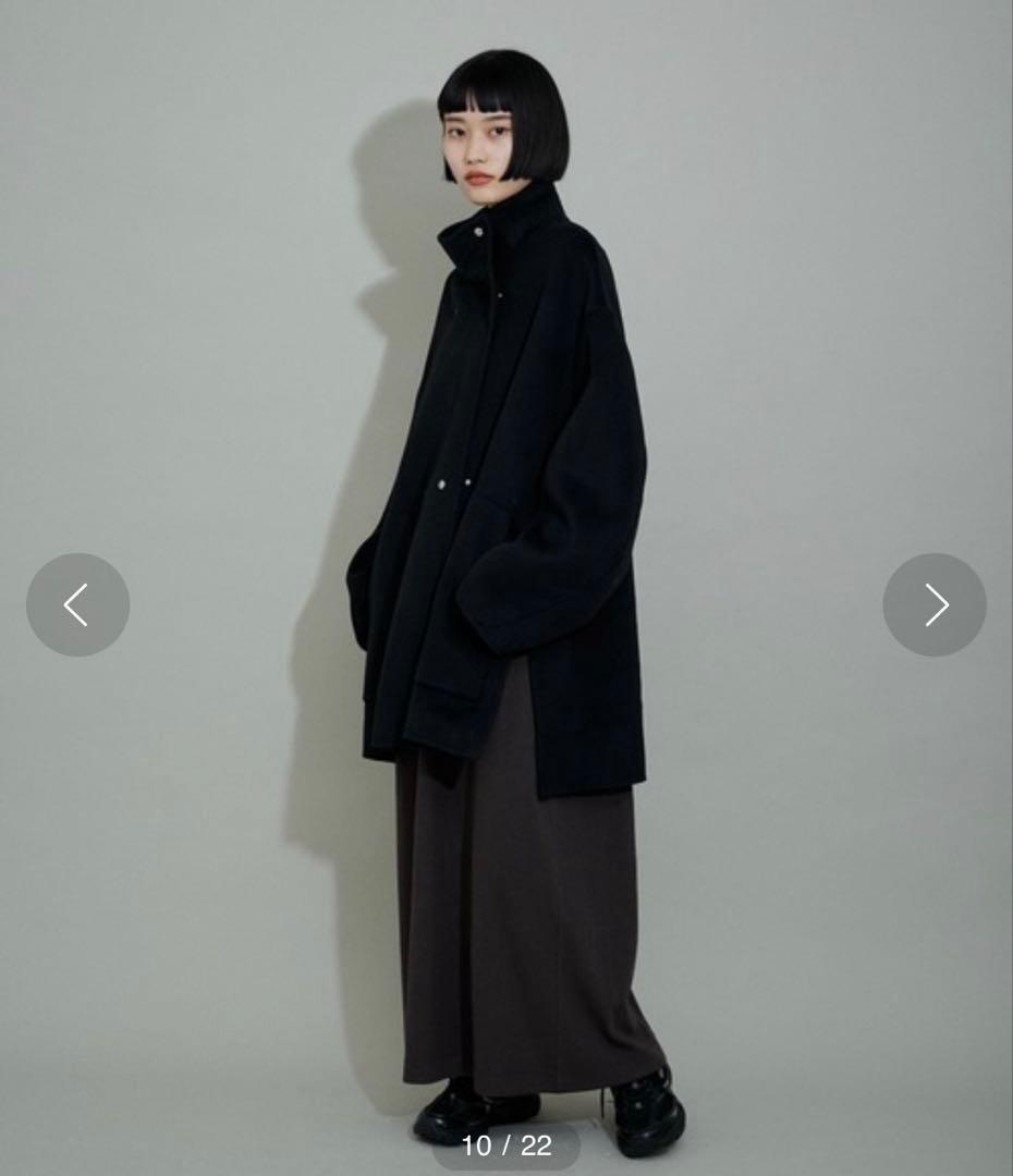 ADAM ET ROPE' スタンドカラーハーフリバーコート