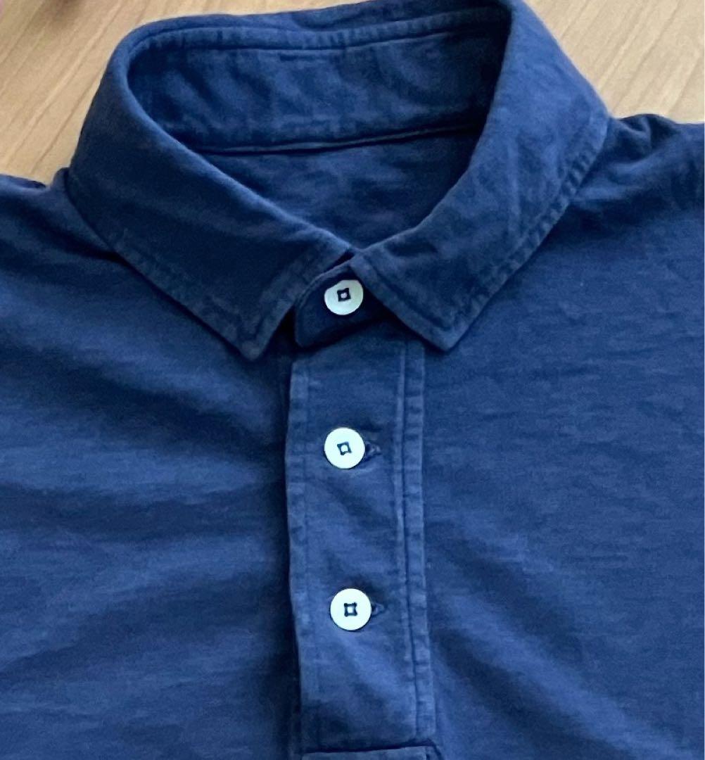 45rpmレディースノースリーブポロシャツ ネイビー ロゴ刺繍