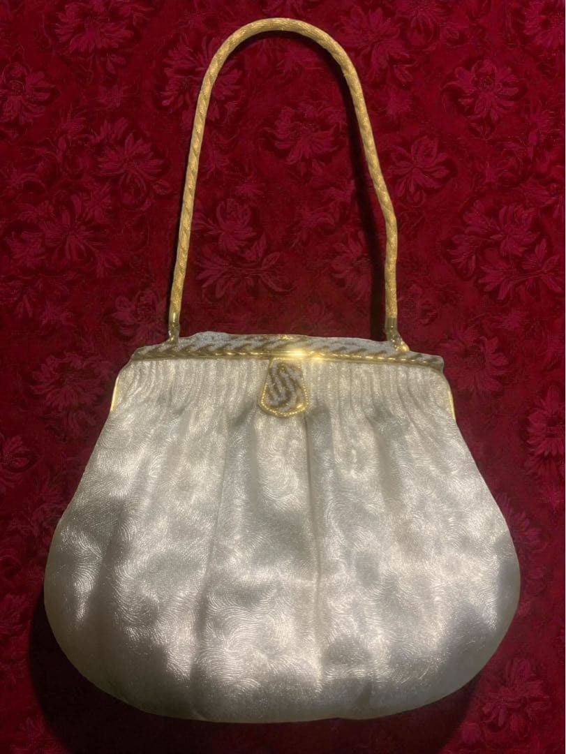 シルバー ドレープデザイン パーティーバッグ