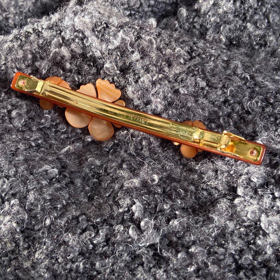 アレクサンドルドゥパリ フラワー バレッタ スワロフスキー オレンジ