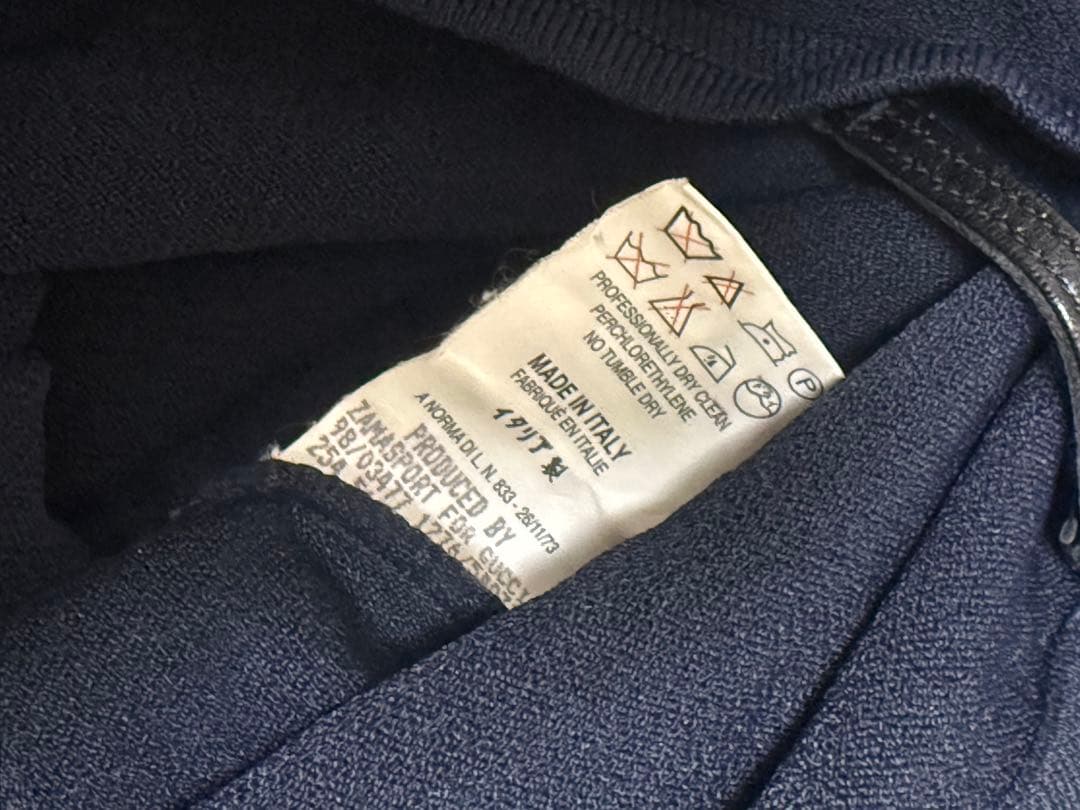 美品 GUCCI グッチ 肩紐レザー ワンピース 中厚手 イタリア製