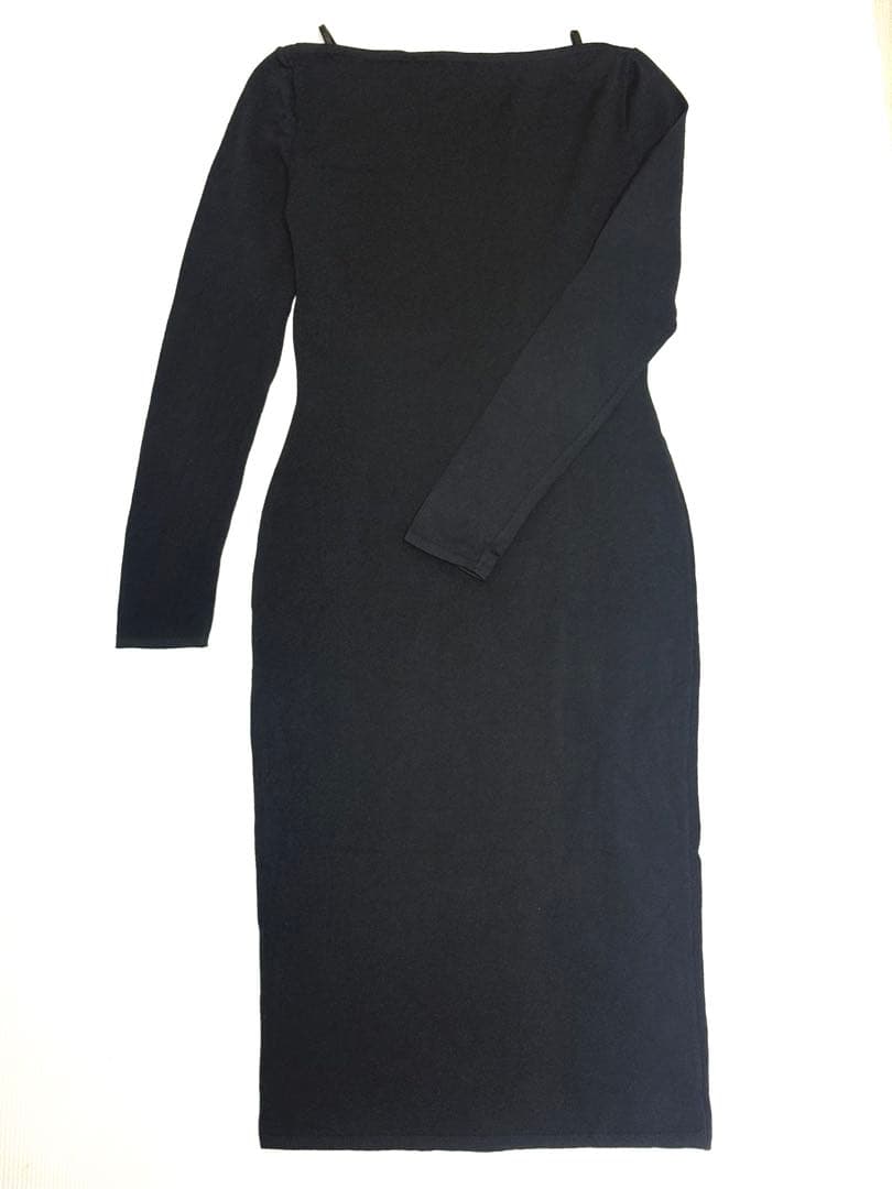 美品 GUCCI グッチ 肩紐レザー ワンピース 中厚手 イタリア製