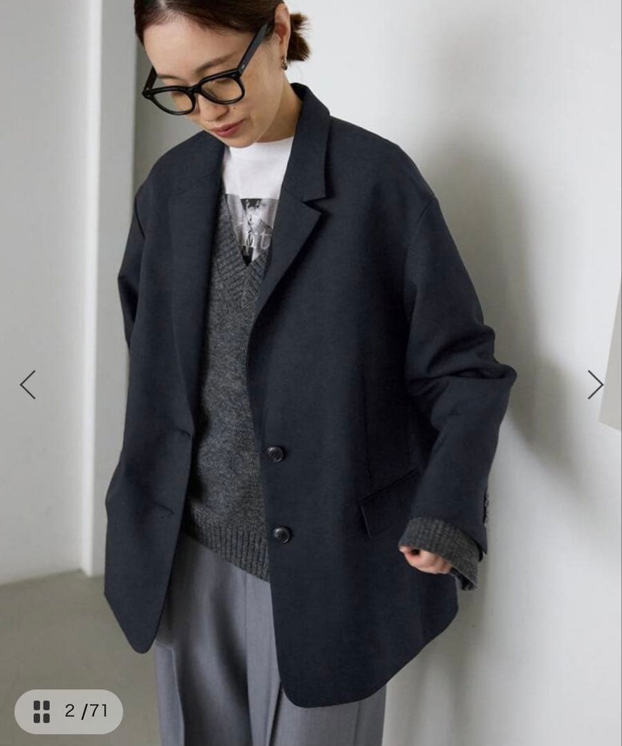 SLOBE IENA PE SHARK ビッグジャケット　ブラック