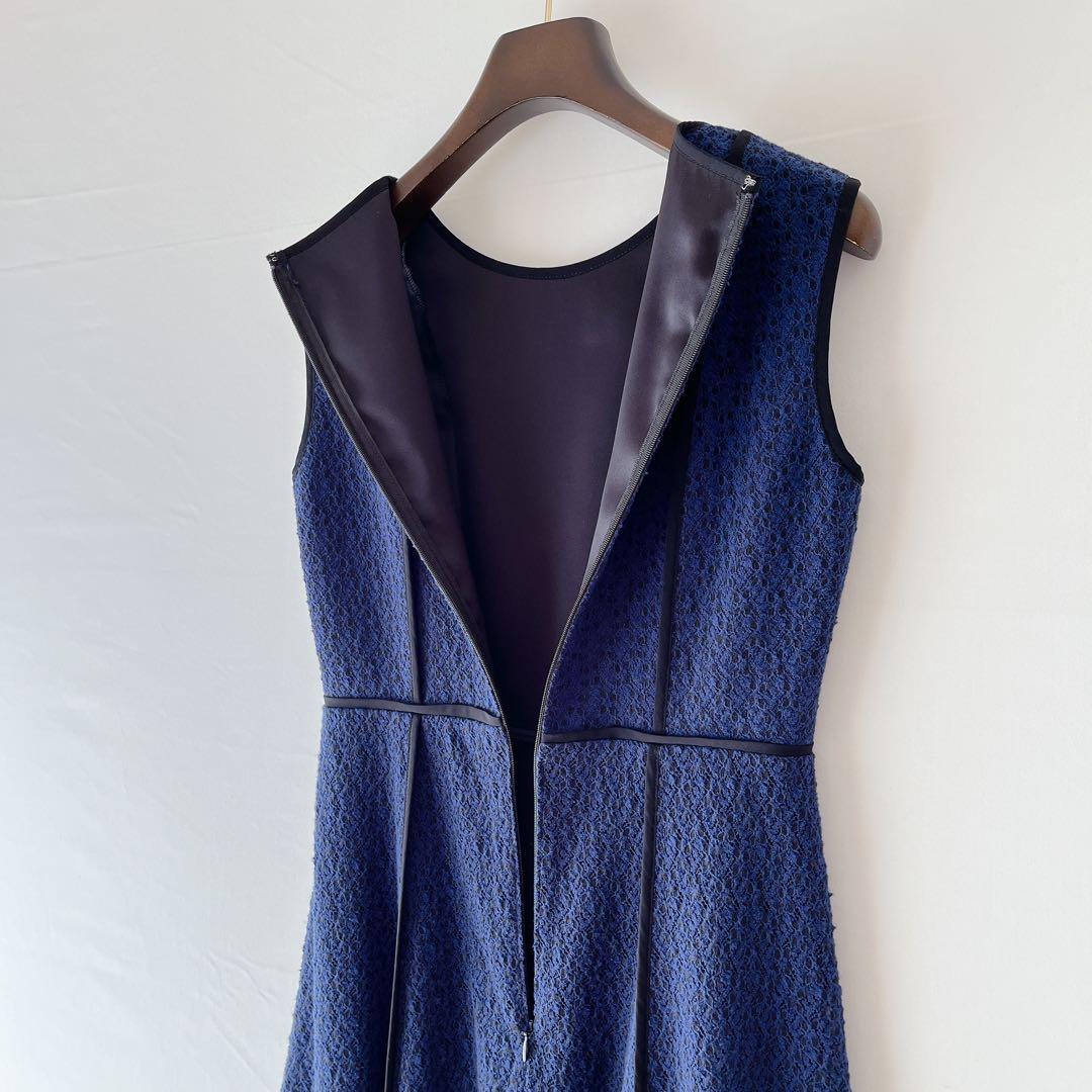 【007】新品　アナイ　ジオメ起毛レースフレア ワンピース　A