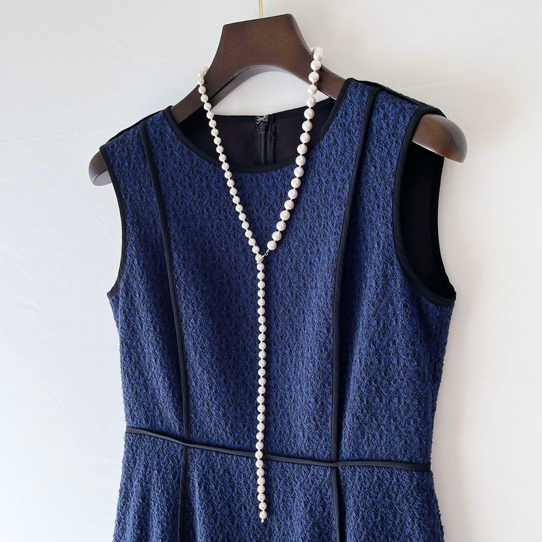 【007】新品　アナイ　ジオメ起毛レースフレア ワンピース　A