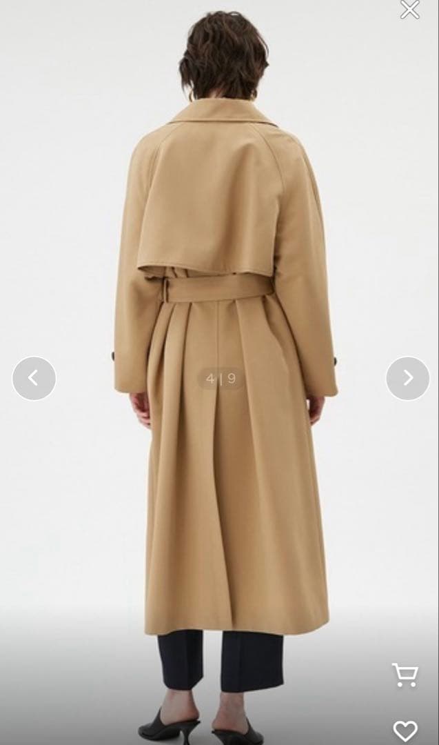 【訳あり美品】MIESROHE ドルマンスリーブトレンチコート　ベージュ0サイズ