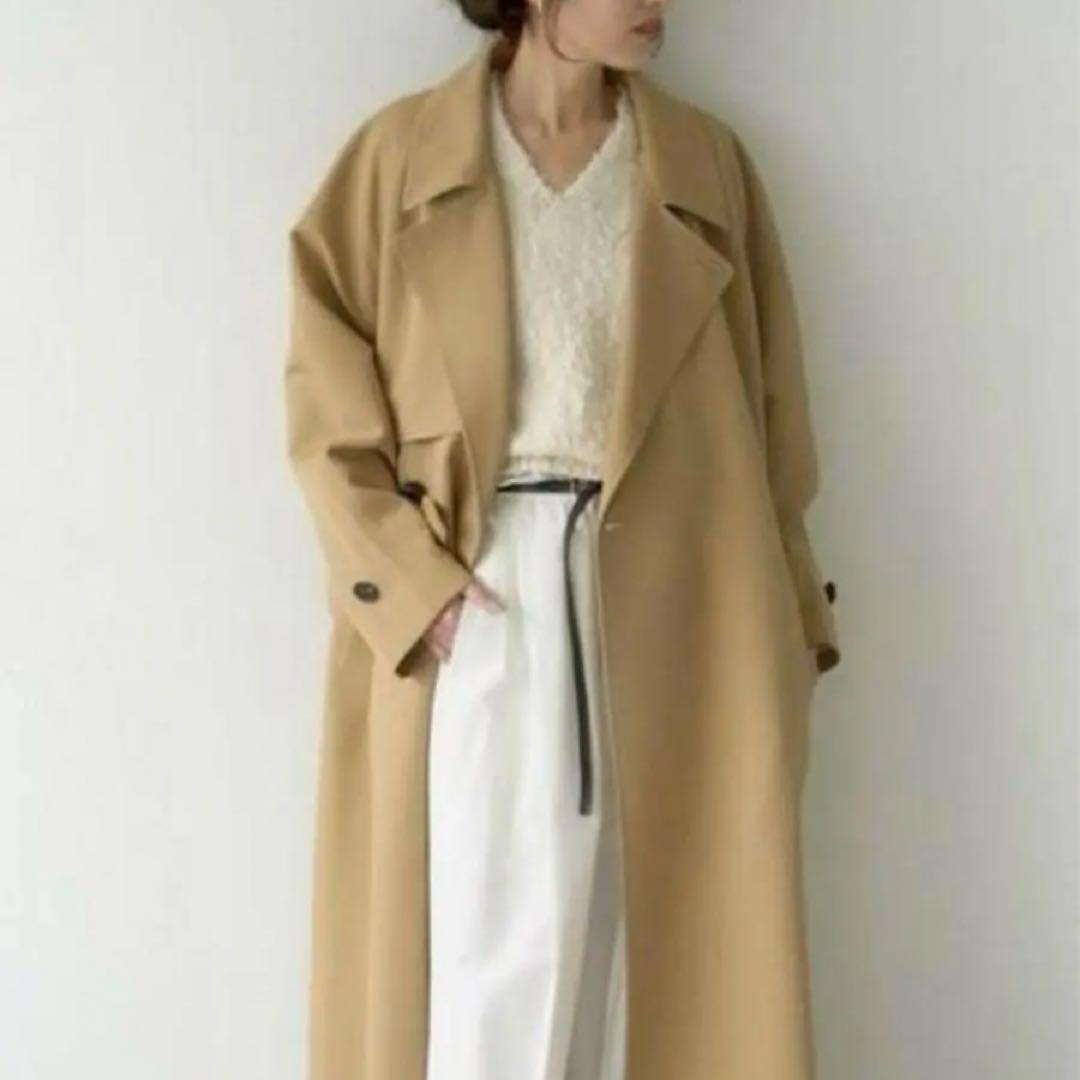 【訳あり美品】MIESROHE ドルマンスリーブトレンチコート　ベージュ0サイズ