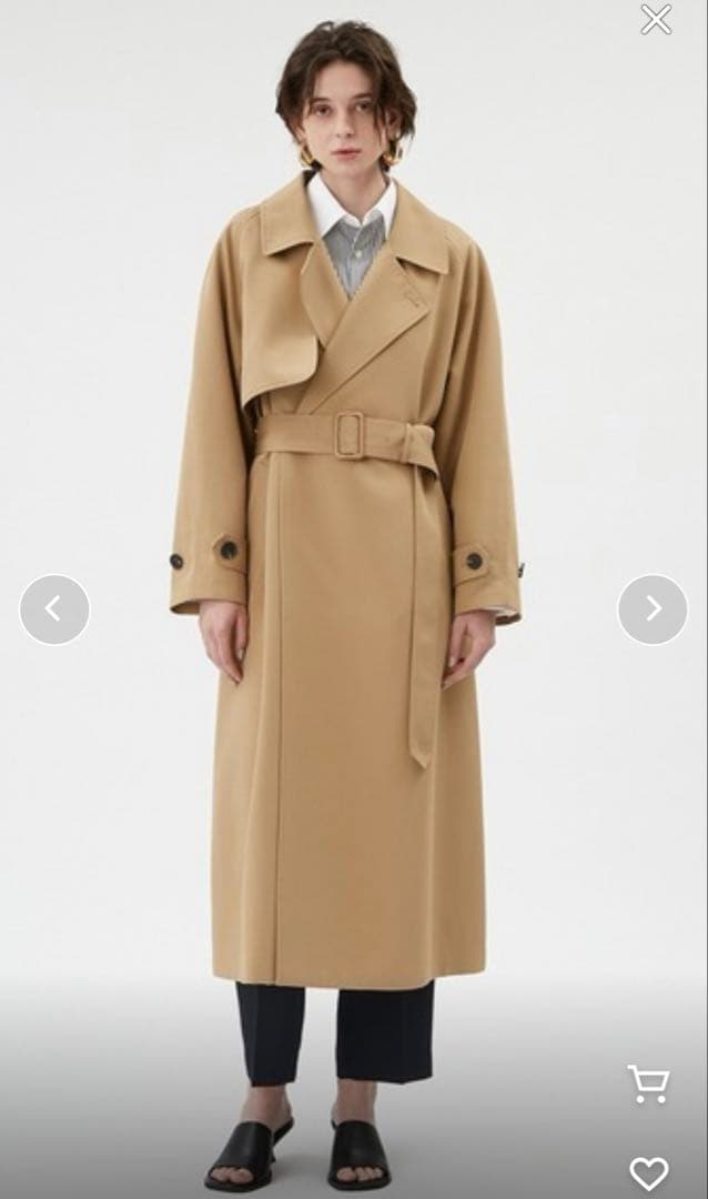 【訳あり美品】MIESROHE ドルマンスリーブトレンチコート　ベージュ0サイズ