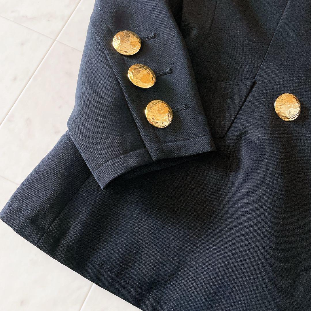 イヴサンローラン ヴィンテージ 黒 金ボタン テーラードジャケット M