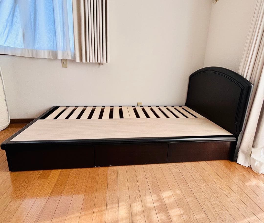 【美品】フランスベッド⭐︎シングルベッドフレーム すのこ、便利な引き出し収納付き