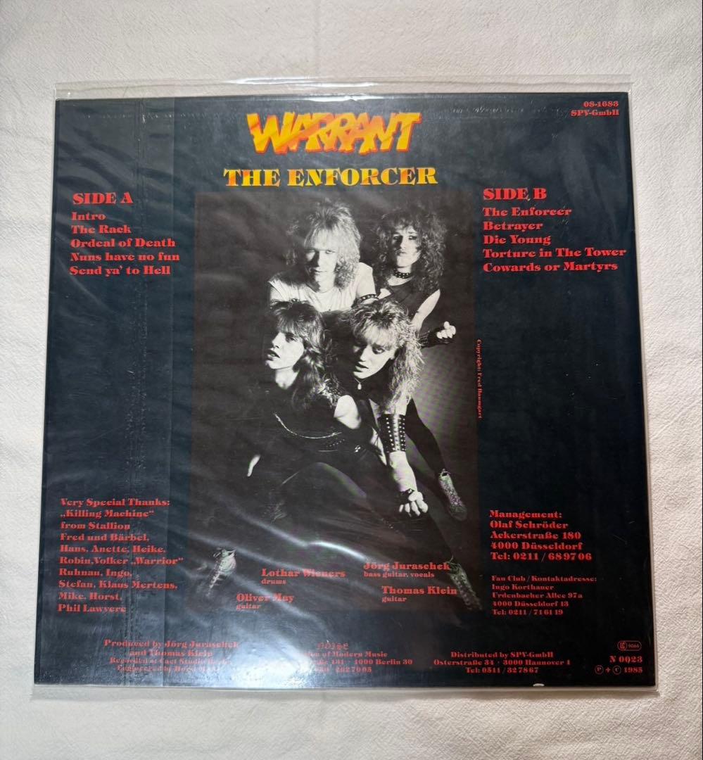 WARRANT The Enforcer 西ドイツ盤 LP