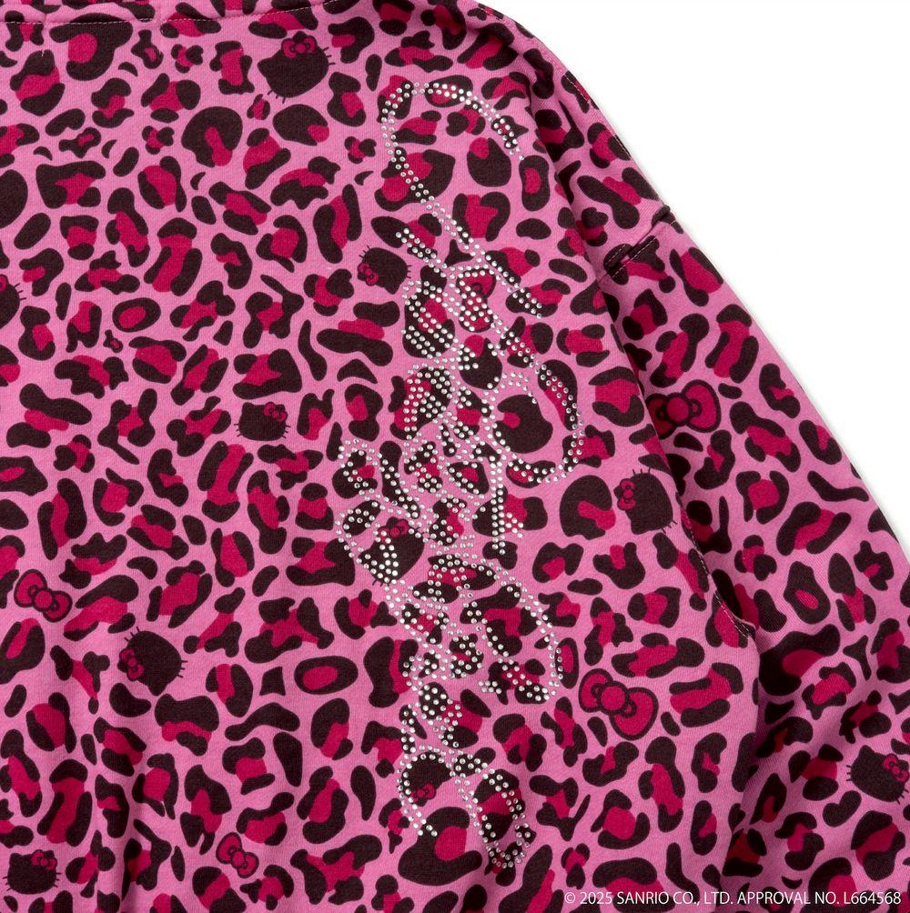 ハローキティ×9090 girl　パーカー　ピンク豹柄　Sサイズ　平成ギャル