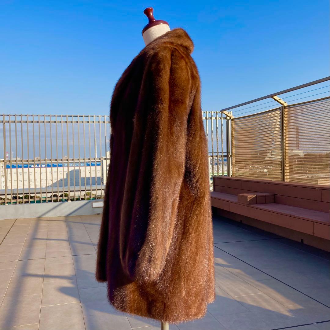 なめし◎美品✨サガミンク ミンクファー 毛皮 デミバフミンク 総丈85 Lサイズ