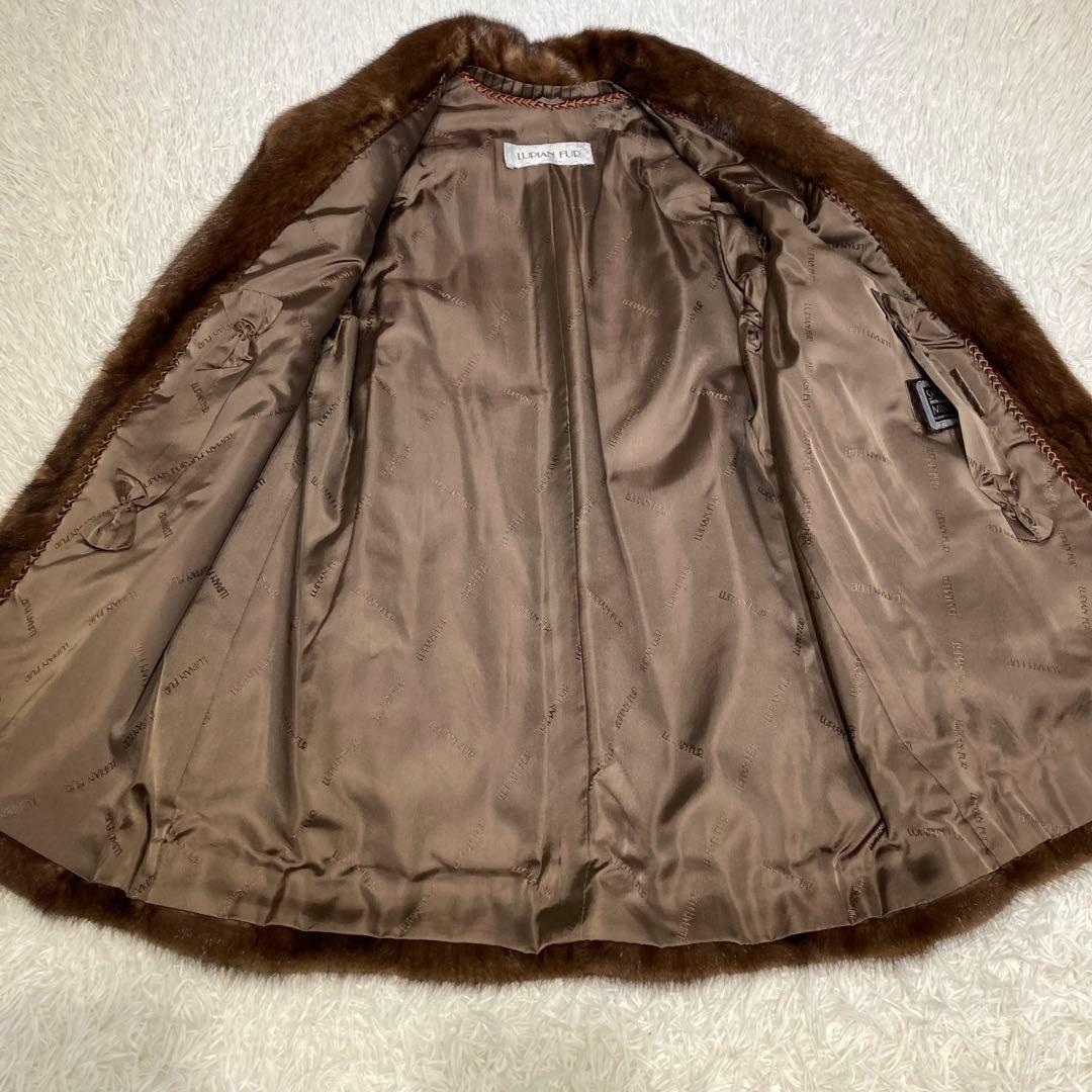 なめし◎美品✨サガミンク ミンクファー 毛皮 デミバフミンク 総丈85 Lサイズ